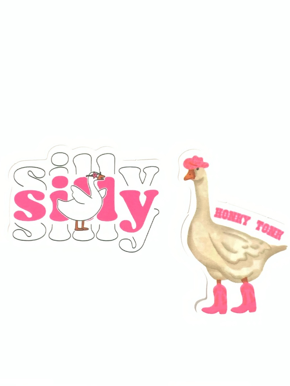 Silly & Honky Tonk Goose Sticker Duo - Pink Accents
